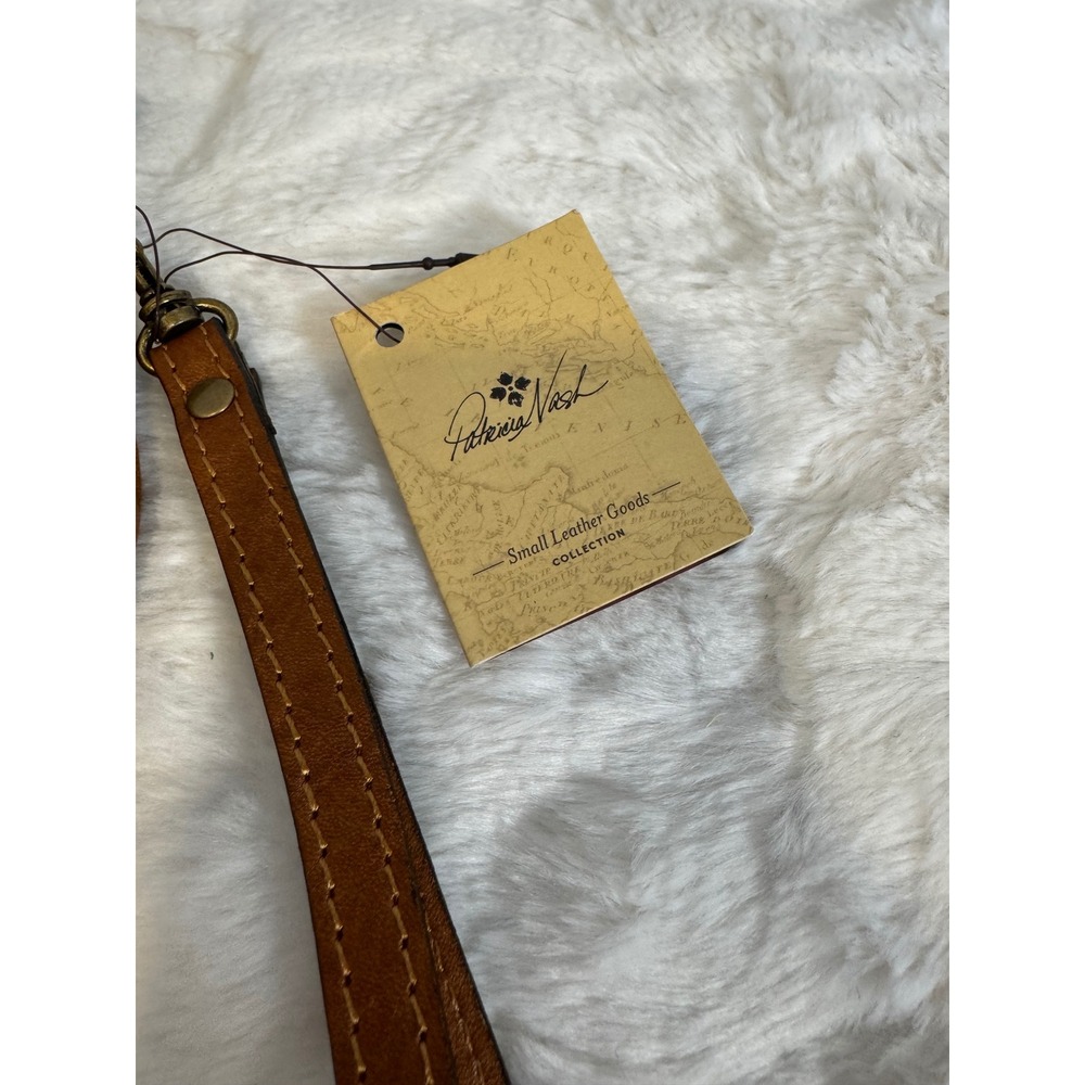 Patricia Nash Embossed Brown Leather Wristlet Clutch - Picture 5 of 9